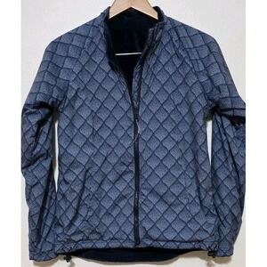 NEW Peter Millar E4 Wind Womens Reversible Golf Jacket Coat Blue M Fuzzy Soft